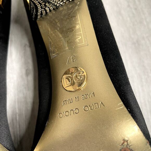 Dolce Gabbana Crystal Satin Pumps - Picture 12 of 12